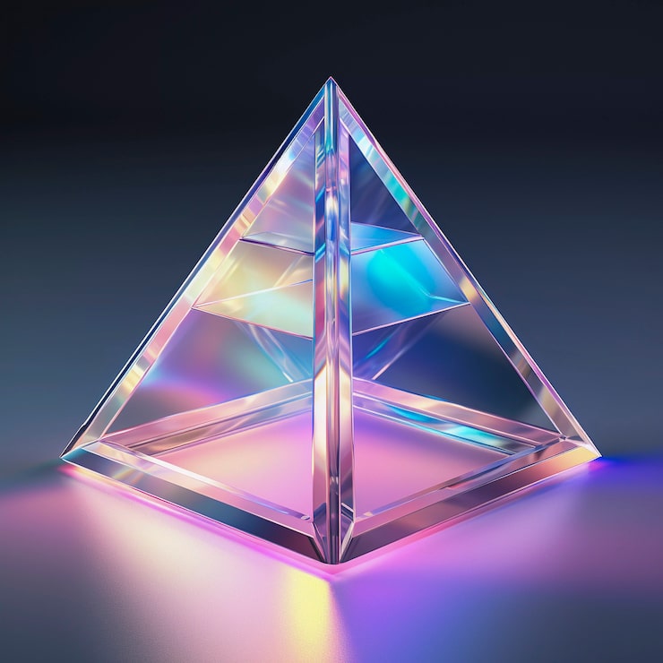 Foto gratuito renderización en 3d del triángulo de neón