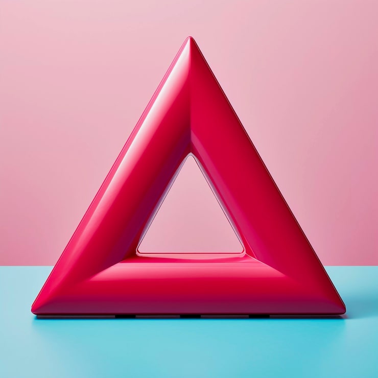 Foto gratuito renderización en 3d del triángulo de neón