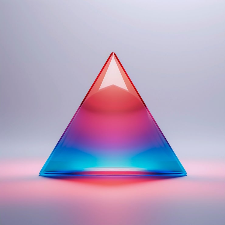 Foto gratuito renderización en 3d del triángulo de neón