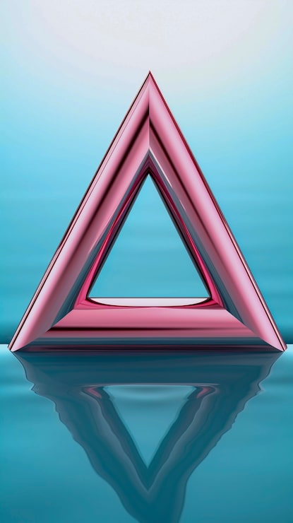 Foto gratuito renderización en 3d del triángulo de neón