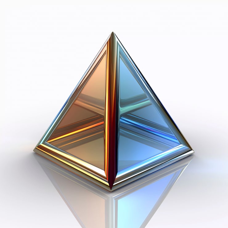 Foto gratuito renderización en 3d del triángulo de neón