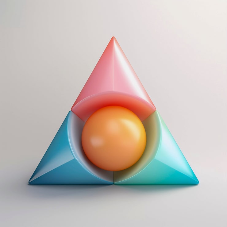 Foto gratuito renderización en 3d del triángulo de neón
