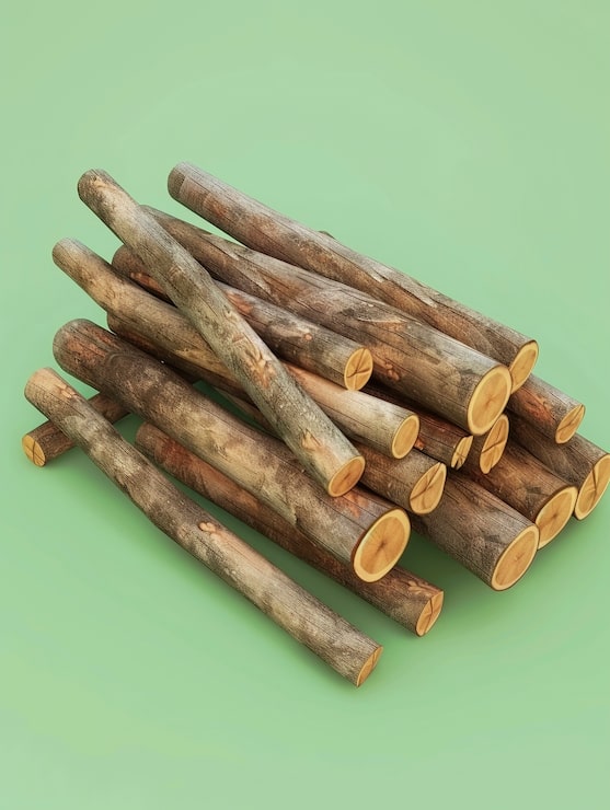 Foto gratuito renderización en 3d de troncos de madera