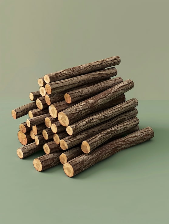 Foto gratuito renderización en 3d de troncos de madera