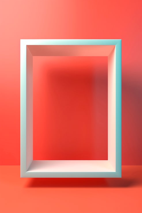 Foto gratuito representación en 3d de una forma cuadrada sobre un fondo rojo