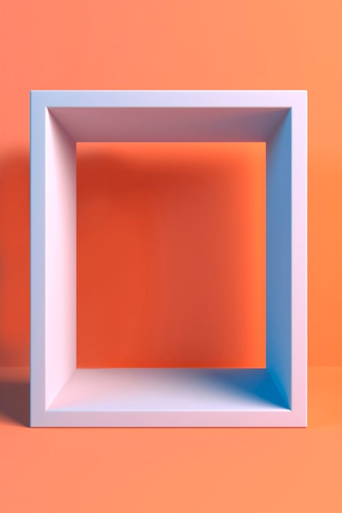 Foto gratuito representación en 3d de una forma cuadrada sobre un fondo rojo