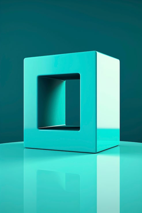 Foto gratuito representación en 3d de la forma cuadrada turquesa