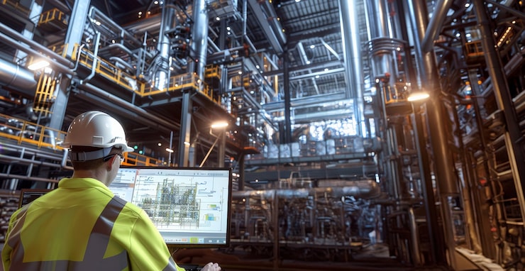 Foto gratuito retrato del ingeniero en el sitio de trabajo durante las horas de trabajo