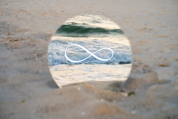 Foto gratuito símbolo de bucle sobre vista inspiradora