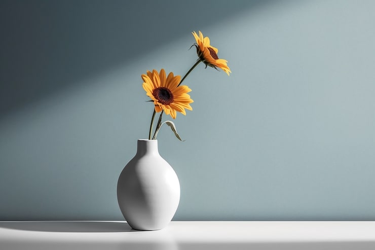 Photo Gratis still life buket bunga matahari