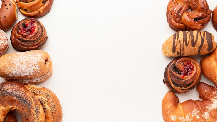 Foto gratuito surtido de pastelería casera dulce copia espacio