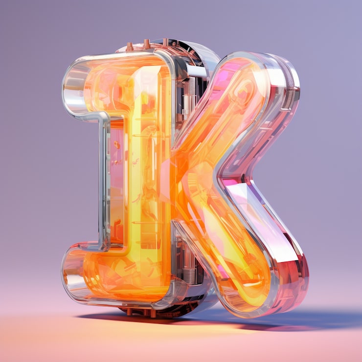 Photo Gratis tampilan 3d huruf alfabet k