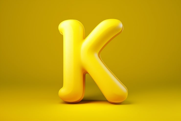 Photo Gratis tampilan 3d huruf alfabet k