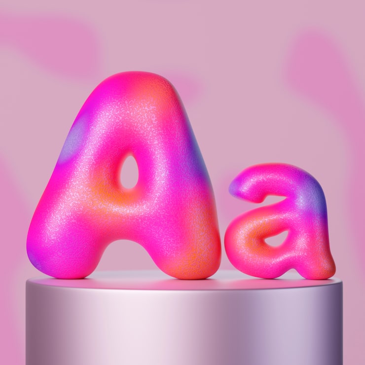 Photo Gratis tampilan 3d huruf-huruf alfabet