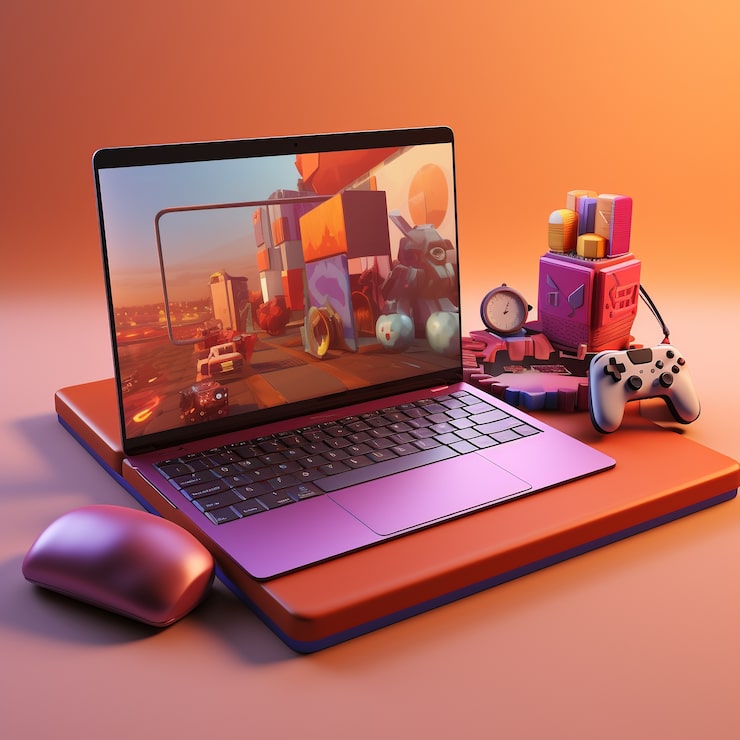 Photo Gratis tampilan 3d perangkat laptop