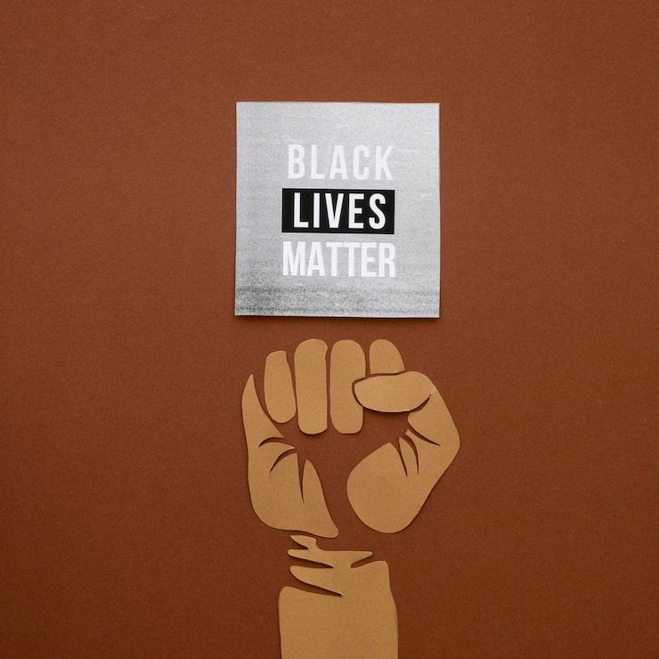 Photo Gratis tampilan datar kesadaran black lives matter