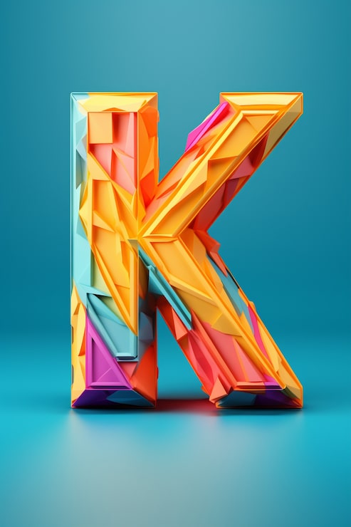 Photo Gratis tampilan huruf k 3d
