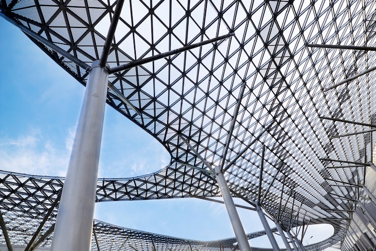 Foto gratuito techo de cristal estructural