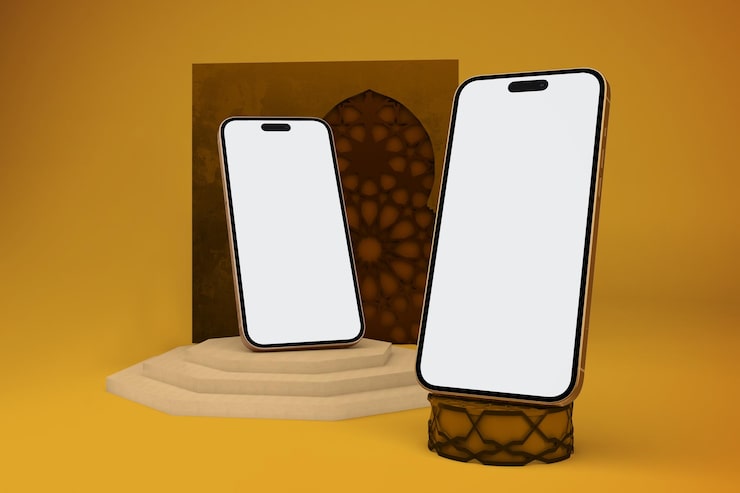 Foto gratuito teléfonos árabes 14 pro lado derecho