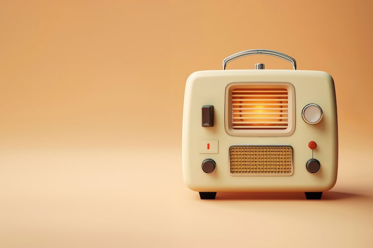 Foto gratuito vista de un dispositivo de radio antiguo en tonos de cáscara de nuez