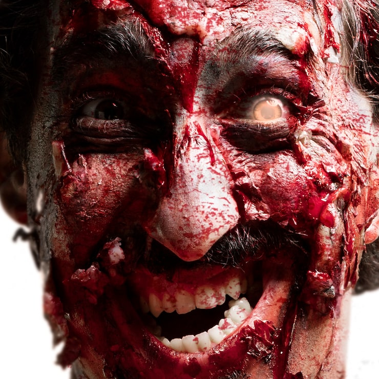 Foto gratuito zombi con ojos rojos