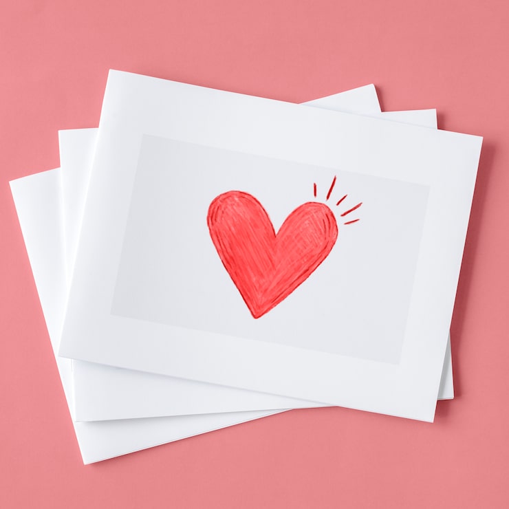 Foto gratuito carte di san valentino in un mucchio
