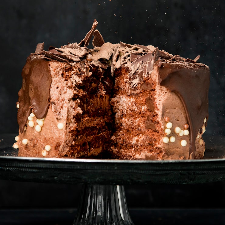 Foto gratuito close-up torta al cioccolato
