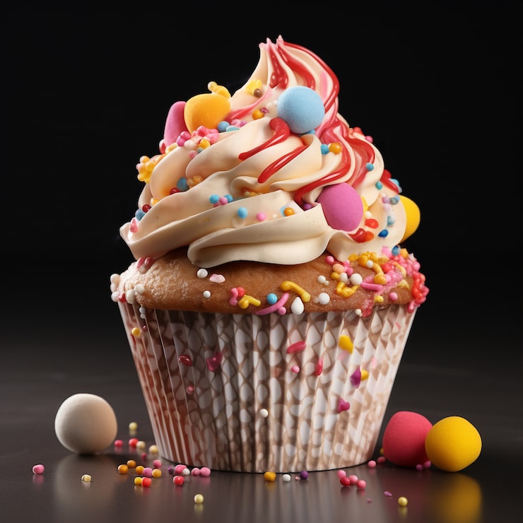 Foto gratuito delizioso cupcake con confettini