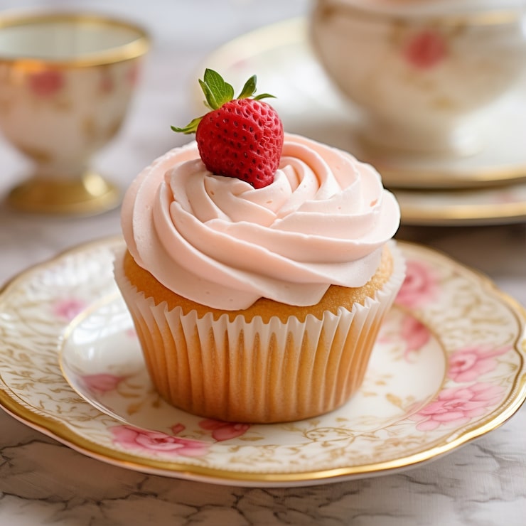 Foto gratuito delizioso cupcake con fragola