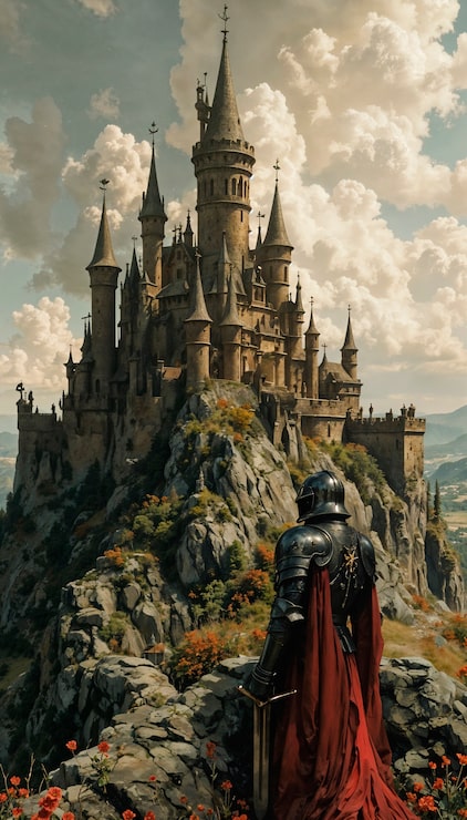 Foto gratuito illustrazione neoclassica medievale del castello