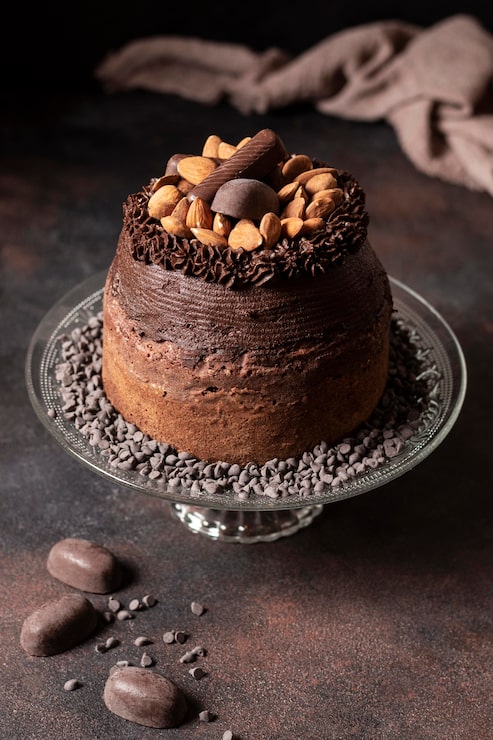 Foto gratuito l'angolo alto del delizioso concetto di torta di cioccolato