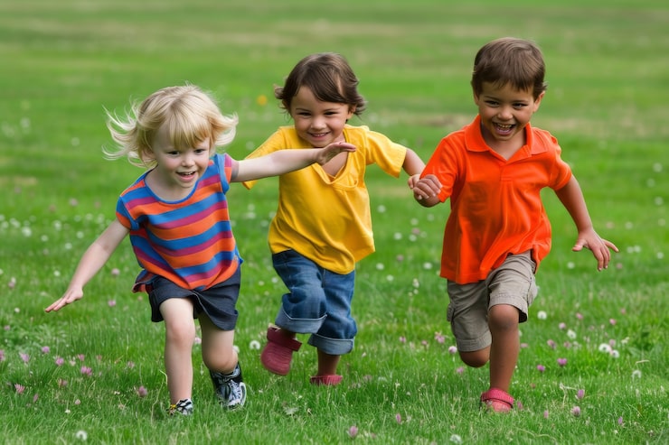Foto gratuito la visione dei bambini che praticano attività di salute e benessere