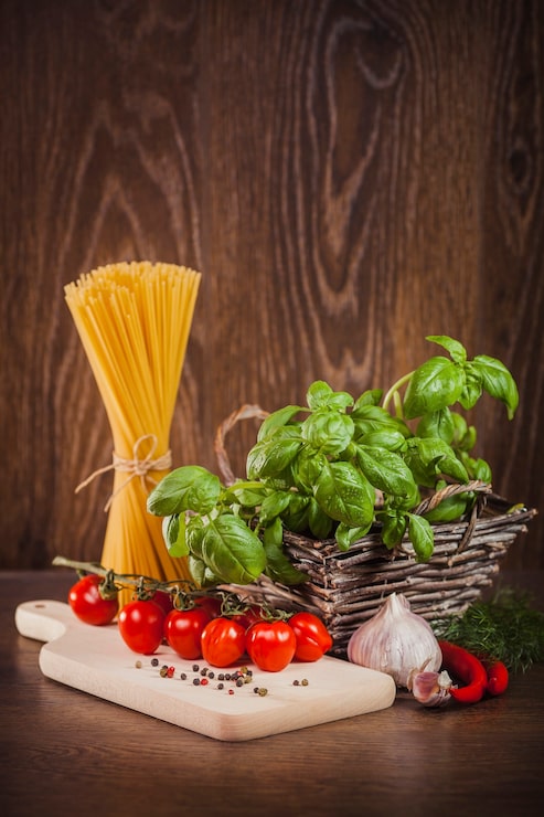 Foto gratuito materie prime su spaghetti italiani