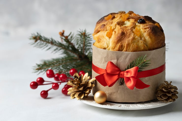 Foto gratuito panettone natalizio