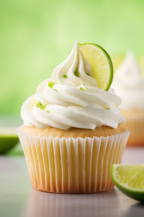 Foto gratuito primo piano sul cupcake al lime