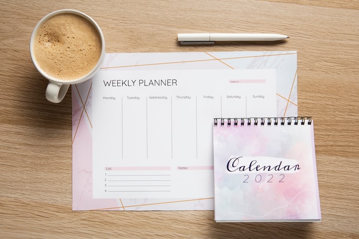 Foto gratuito primo piano sul design del calendario