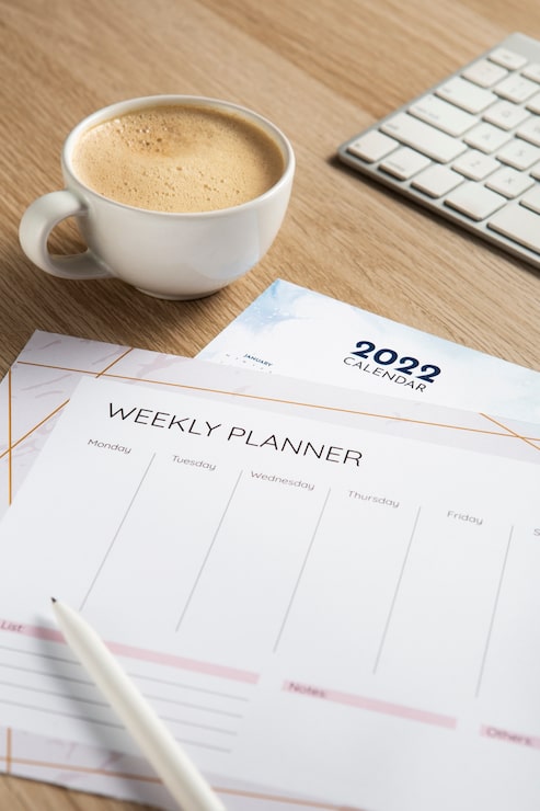 Foto gratuito primo piano sul design del calendario