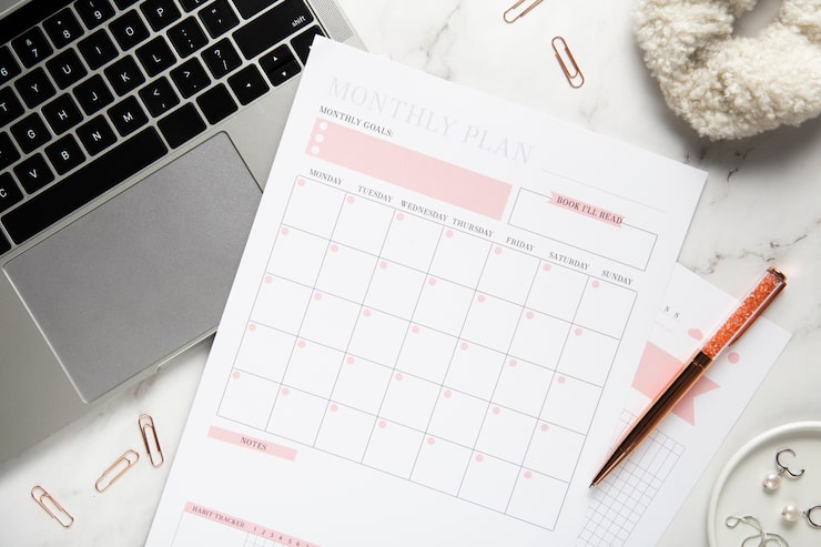 Foto gratuito primo piano sul design del calendario