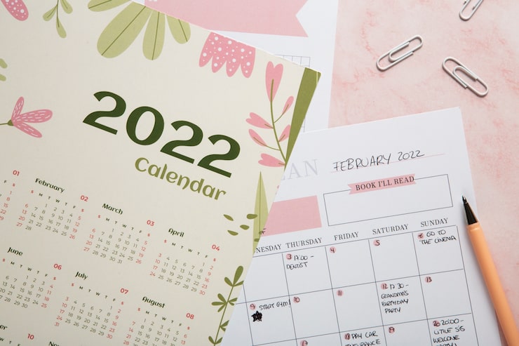 Foto gratuito primo piano sul design del calendario