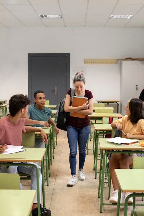 Foto gratuito ragazza di vista frontale vittima di bullismo a scuola
