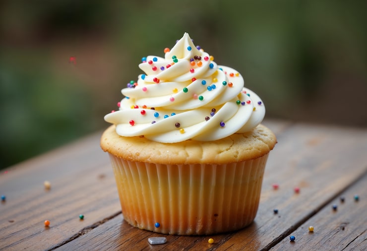 Foto gratuito un delizioso cupcake con la glassa.