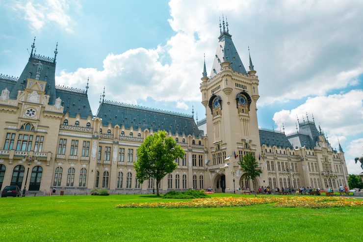 Foto gratuito veduta del palazzo della cultura a iasi romania