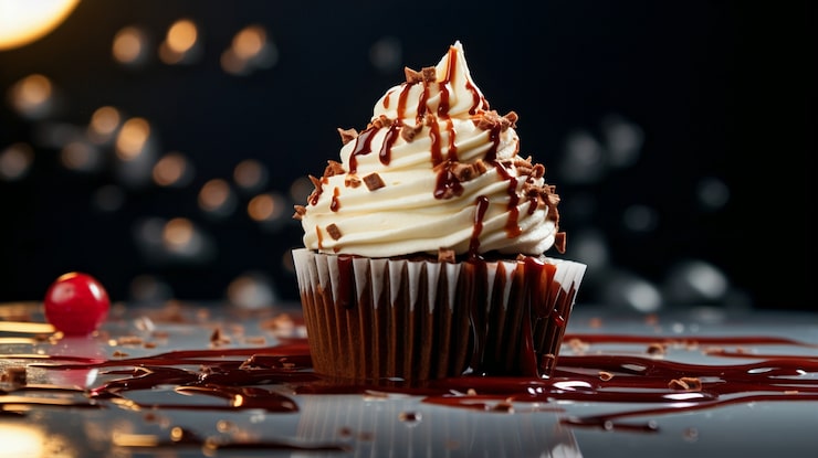 Foto gratuito vista di un delizioso e dolce dolce con glassa