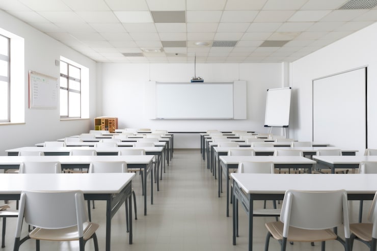 Foto gratuito vista di una classe moderna a scuola
