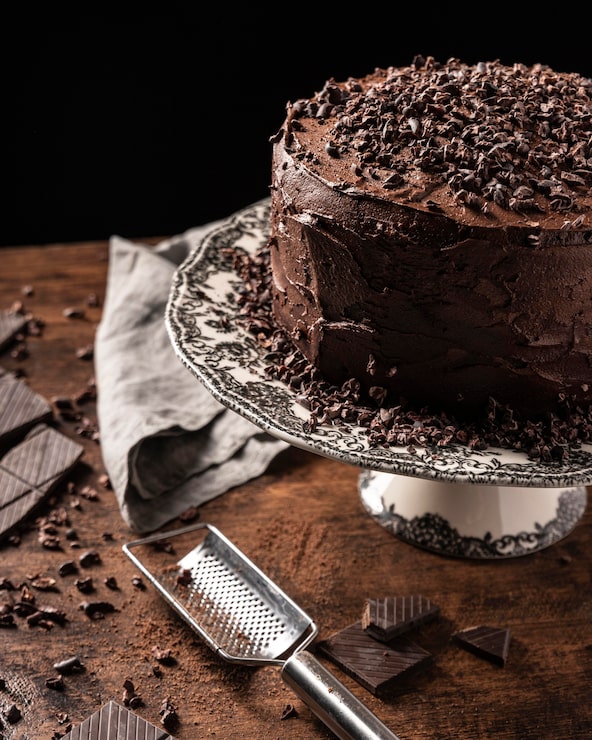 Foto gratuito vista ravvicinata del delizioso concetto di torta al cioccolato