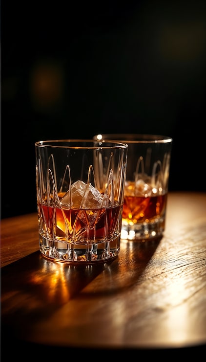 Foto gratuito whisky sulle rocce