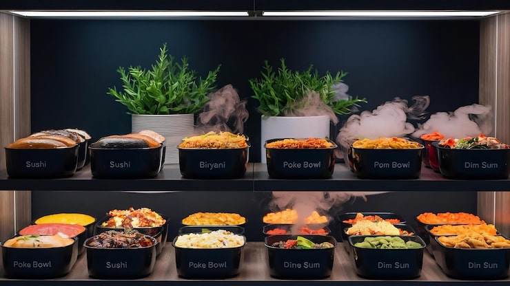 Photo aneka wadah makanan di rak