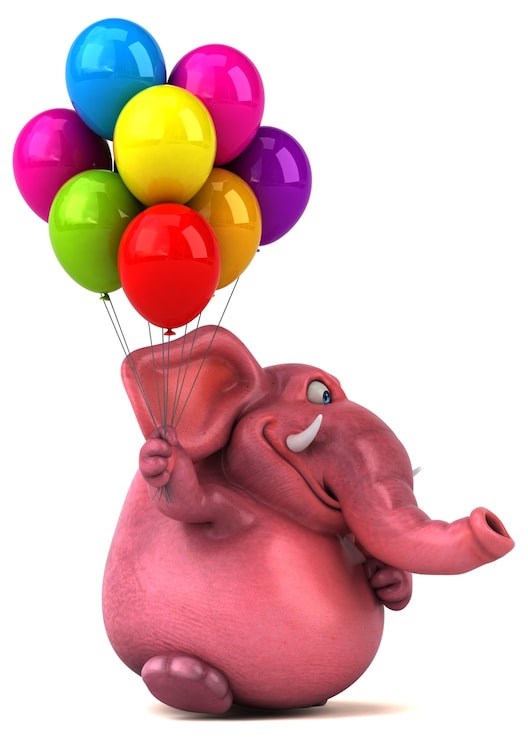 Photo gajah lucu - ilustrasi 3d