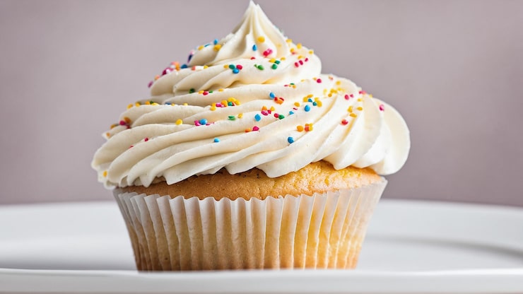 Foto gustosi cupcakes su un tavolo di legno bianco