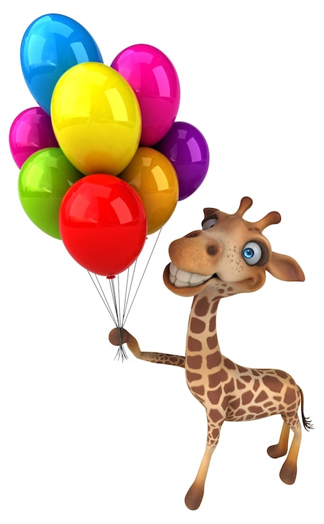 Photo ilustrasi 3d jerapah lucu